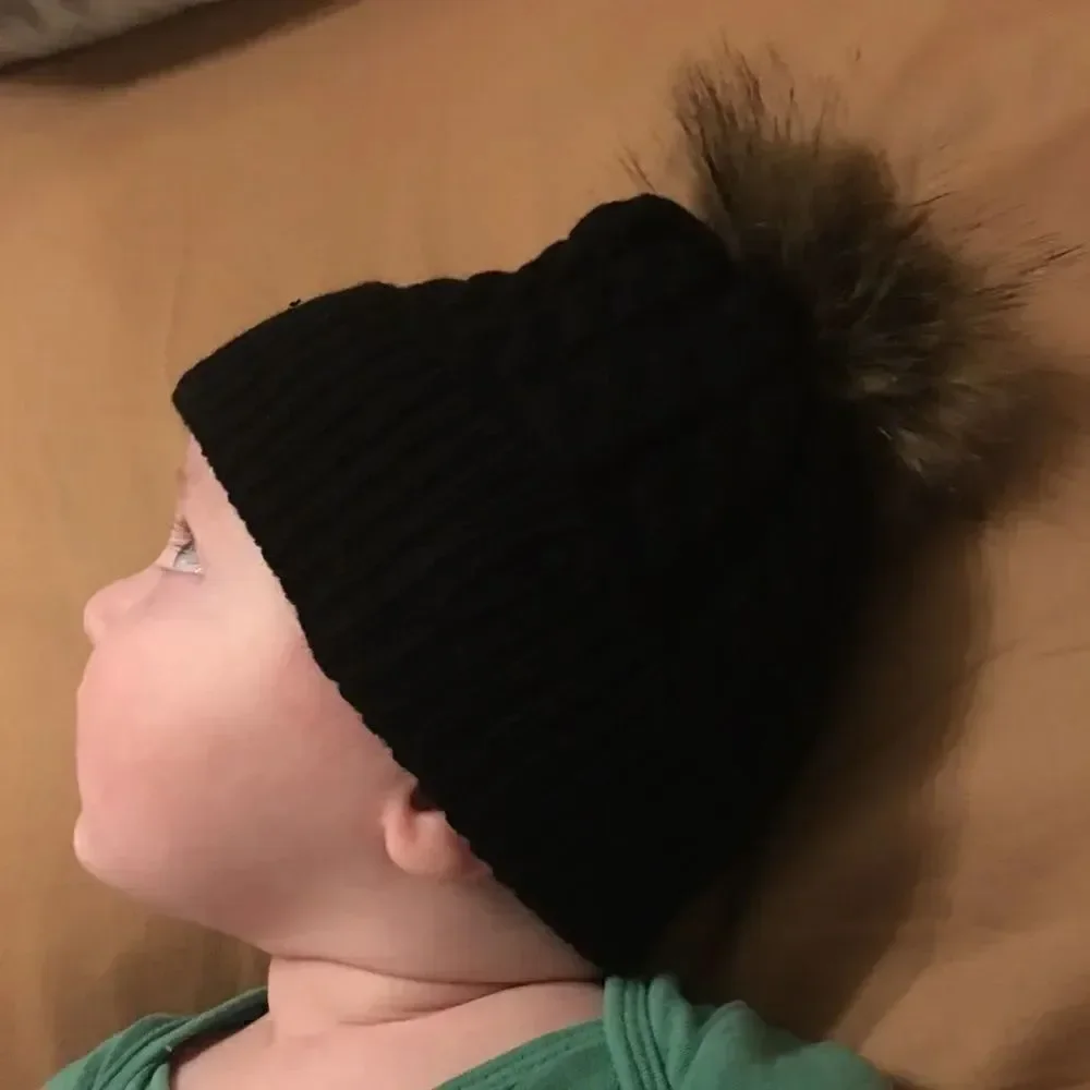Fuzzy Top Baby Hat‎